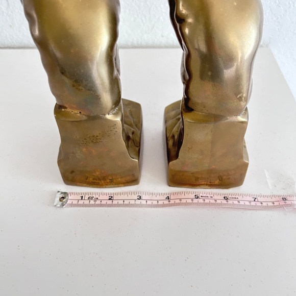 Vintage “The Thinker “ Statue Art Deco Bookends a Pair Heavy Solid Brass 7" inch - Picture 9 of 9
